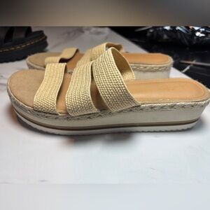 Universal Thread Beige Braided Espadrille Slide Sandals NWT size 8